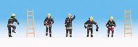 36021 Noch Firemen (5) Black Uniform and Ladders (2) Figure Set