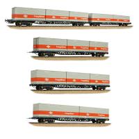 38-629 Bachmann BR FFA/FGA Flats 5-Wagon Bundle - BR Blue with F
