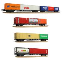 38-630 Bachmann BR FFA/FGA Flats 5-Wagon Bundle - BR Blue (TOPS)