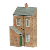 42-0217G Graham Farish Scenecraft Low Relief Rear Of Terrace - Right Hand, Green Door
