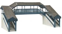 44-020B Bachmann Scenecraft Covered Metal Footbridge Blue Cream