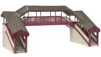 44-020R Bachmann Scenecraft Covered Metal Footbridge Red Cream