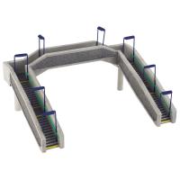 44-023 Bachmann Scenecraft Concrete Footbridge - Blue