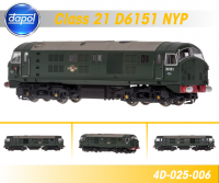 4D-025-006S Dapol Class 21 Diesel D6151 BR Green SYP With Tablet Catcher