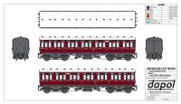 4P-020-022 Dapol GWR Toplight Mainline & City Composite Coach number 7902 - GWR Lined Crimson - Set 1