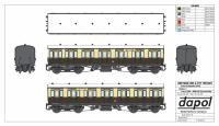 4P-020-221 Dapol GWR Toplight Mainline & City Composite Coach number 7905 - GWR Twin City Chocolate & Cream - Set 3