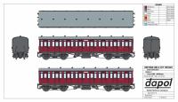 4P-020-511 Dapol GWR Toplight Mainline & City All Second Coach number 3911 - BR Maroon - Set 6