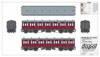 4P-020-522 Dapol GWR Toplight Mainline & City Composite Coach number 7912 - BR Maroon - Set 6