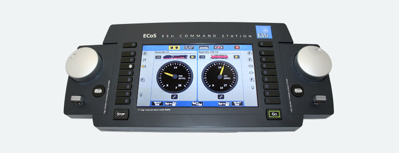 The ECoS 50210 is already the second generation of our successful ECoS command station. With the latest ECoS command station, ESU continues to offer state-of-the-art digital technology combined with contemporary functional range and easy handling all this