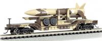 71397 Bachmann 52ft. Center Depressed Flat Car Desert Military With Missile.