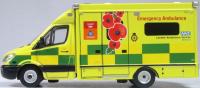 76MA007 Oxford Diecast Mercedes Ambulance London Ambulance Service Remembrance Day