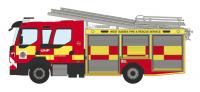 76VEO004 Oxford Diecast Volvo FL Emergency 1 Pump Ladder
