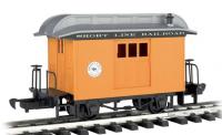 97096 Bachmann Baggage - Short Line Railroad - Yellow With Silver Roof.