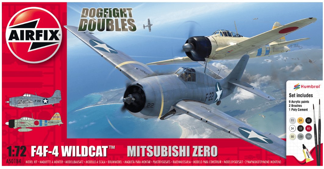 A50184 Airfix Grumman F-4F4 Wildcat & Mitsubishi Zero Dogfight D