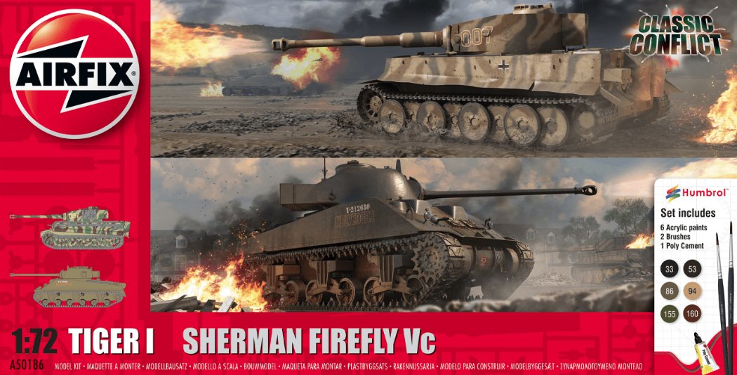 A50186 Airfix Classic Conflict Tiger 1 vs Sherman Firefly 1:72