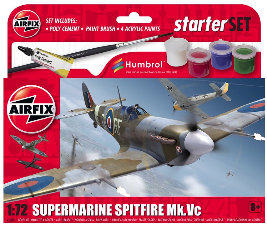 A55001 Airfix Small Beginners Set Supermarine Spitfire MkVc