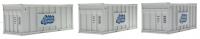 ACC2255GYPw Accurascale Gypsum 20ft Containers - Pack of 3 White