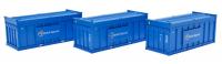 ACC2256GYPb Accurascale Gypsum 20ft Containers - Pack of 3 Blue