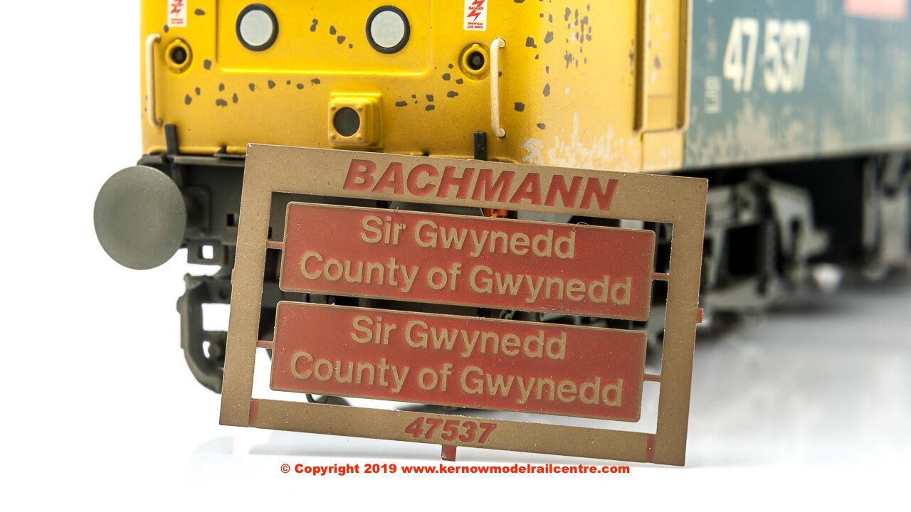 31-662ZDS Bachmann Class 47/4 Diesel Locomotive number 47 537 "Sir Gwynnedd / County of Gwynedd" in BR Large Logo livery with weathered finish