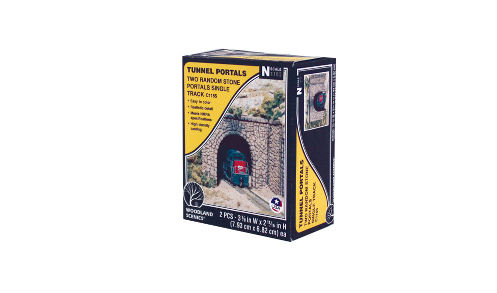C1155 Woodland Scenics Single Tunnel Mouth Random Stone (Pack of 2).