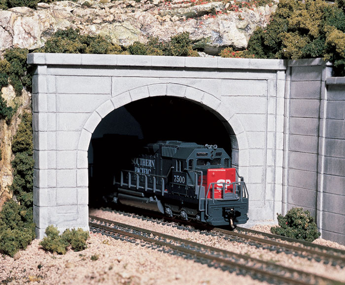 C1156 Woodland Scenics Tunnel Portals Double Track Concrete (Pack of 2).