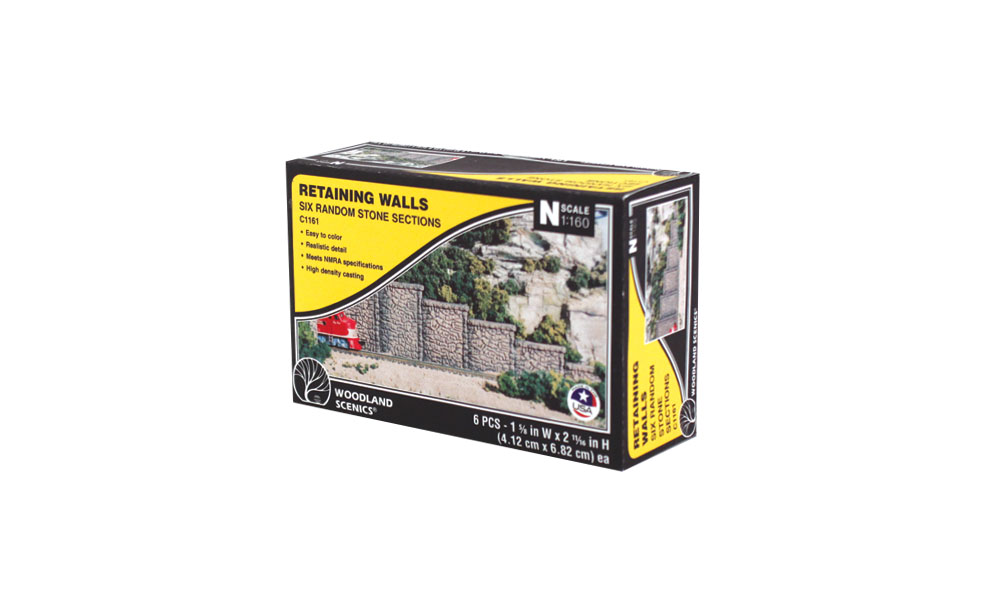 C1161 Woodland Scenics Retaining Walls Random Stone (Pack of 6)