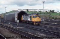 GM4240501 Heljan Class 26 Diesel Loco number 26 025 in Railfreight Red Stripe livery, weathered and tatty with Eastfield Westie logo