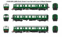 1450 Heljan Class 104 3 Car DMU Set in BR early Green livery with Lion & Wheel emblem