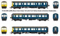 1453 Heljan Class 104 3 Car DMU Set in BR Blue livery with full yellow ends and headcode panel
