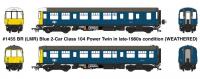1455 Heljan Class 104 2 Car DMU Set in BR Blue livery with NSE flash and weathered finish