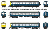 1457 Heljan Class 104 3 Car DMU Set number BX487 in BR Blue and Grey livery