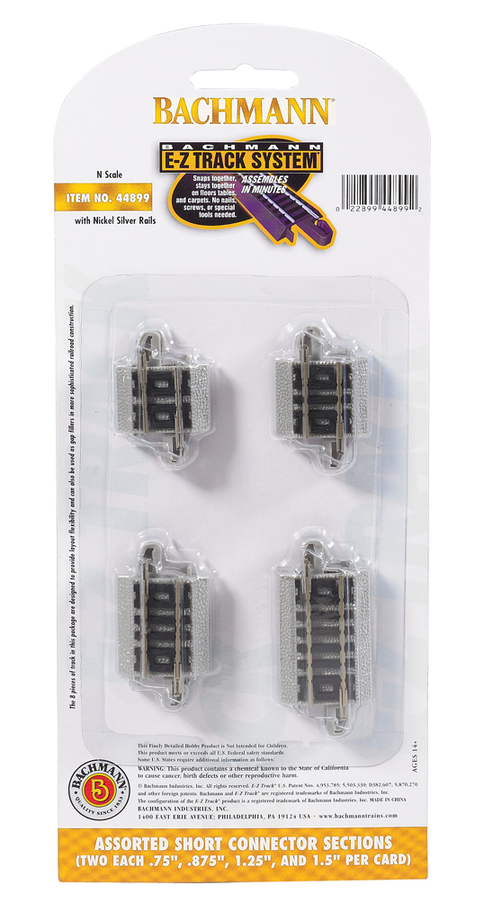 44899 Bachmann N Scale E-Z Track Assorted Short Connector Sections.