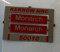 K50010 Nameplate Monarch 2 nameplates made by Shawplan for KMRC