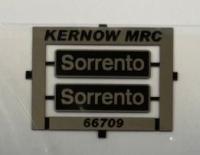 K66709 Nameplate Sorrento 2 nameplates made by Shawplan for KMRC