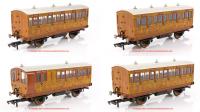 K9630 Hornby GNR 4 Wheel Coach Pack with interior lights