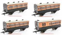 K9631 Hornby LSWR 4 Wheel Coach Pack with interior lights