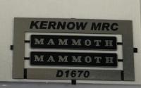 KD1670 Nameplate Mammoth 2 nameplates made by Shawplan for KMRC