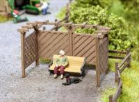 Laser cut model of a garden Pergola. This model has been finely cut and looks great on any model railway scene.