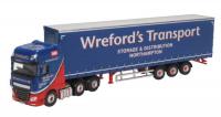 76DXF002 Oxford Diecast DAF XF Euro 6 Curtainside Wrefords Transport