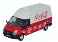 76FT030CC Oxford Diecast Ford Transit Mk5 Van LWB High Roof - Coca Cola Christmas