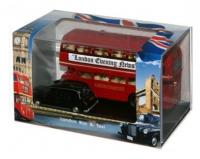 LD004 Oxford Diecast Routemaster Bus - London Transport with London Black Taxi