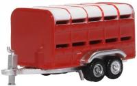 NFARM004 Oxford Diecast Livestock Trailer Red