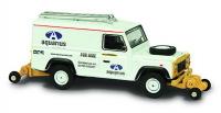 76ROR004 Oxford Diecast Landrover Defender Road-Railer in Aqua Rail Technology livery