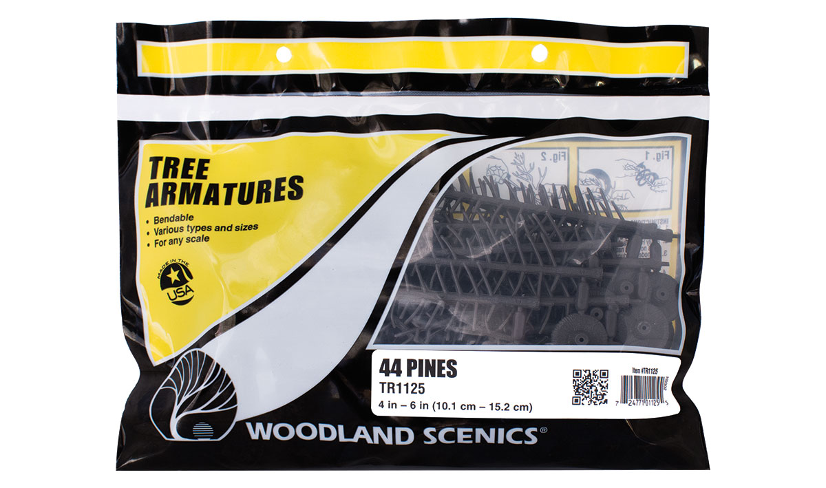 TR1125 Woodland Scenics Tree Armatures, 44 Pines 4" - 6"
