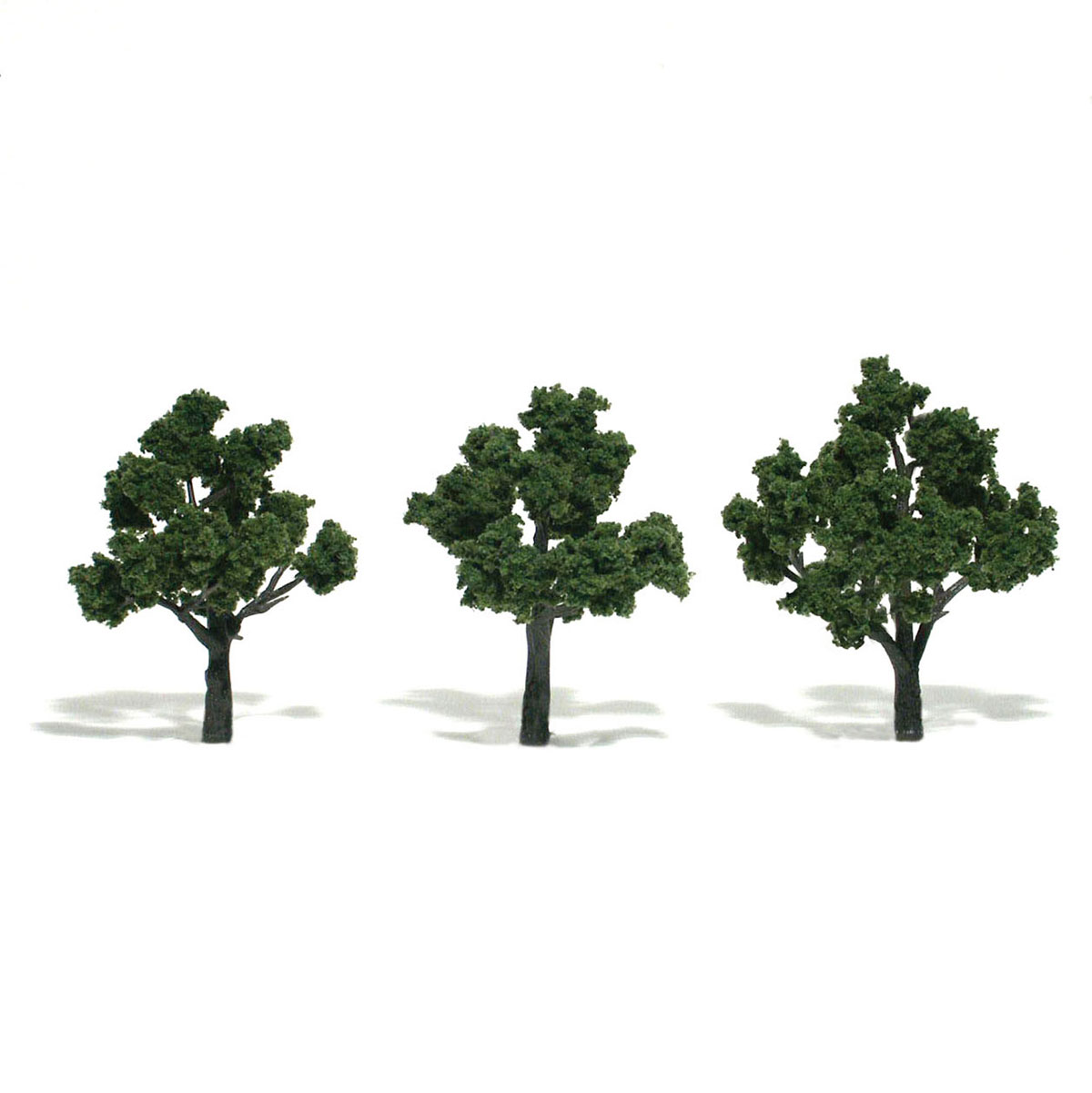 TR1507 Woodland Scenics Realistic Trees Medium Green 3" - 4" Pack of 3.