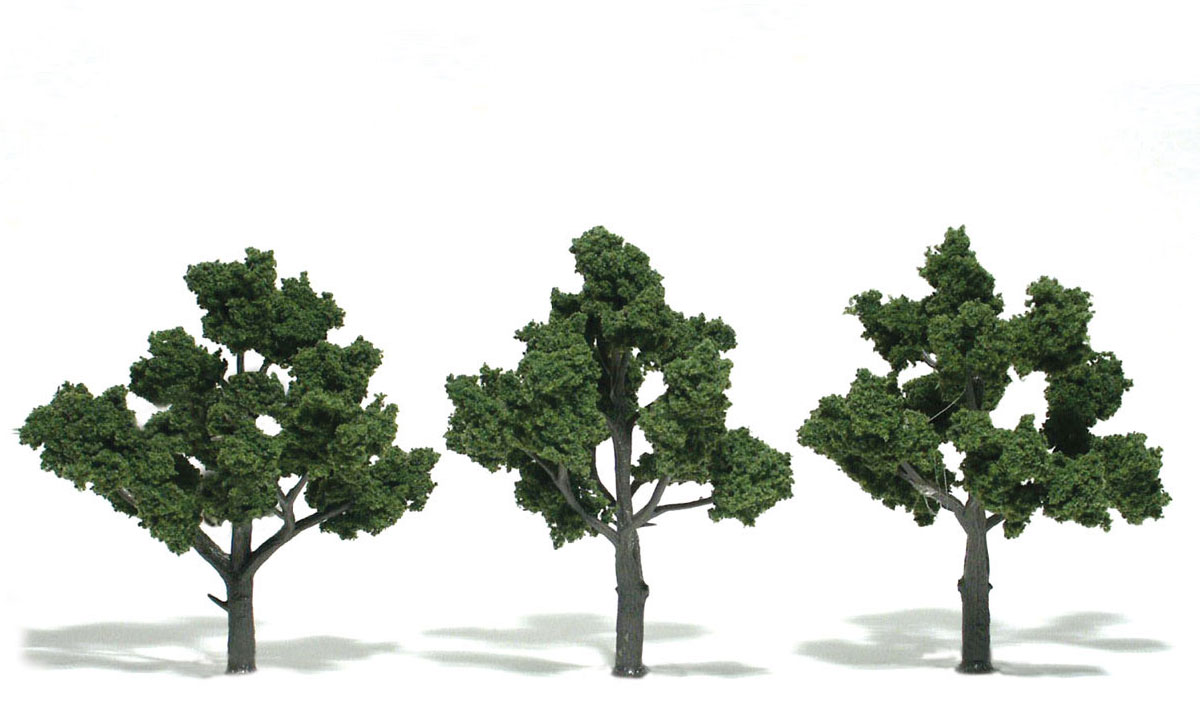 TR1501 Woodland Scenics Realistic Trees Medium Green 3/4" - 1 1/4" Pack of 8.