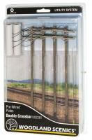 US2281 Woodland Scenics Utility System - Double Crossbar Pre-wired Poles