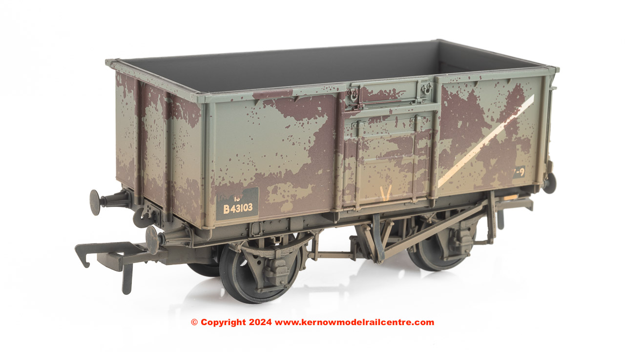 BR 16T Steel Mineral Wagon Pressed End Door BR Grey (Early) - Weathered BR 16T Steel Mineral Wagon Pressed End Door BR Grey (Early) - Weathered