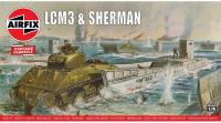 A03301V Airfix LCM III Landing Craft and Sherman Tank Kit. 1:76 Scale.