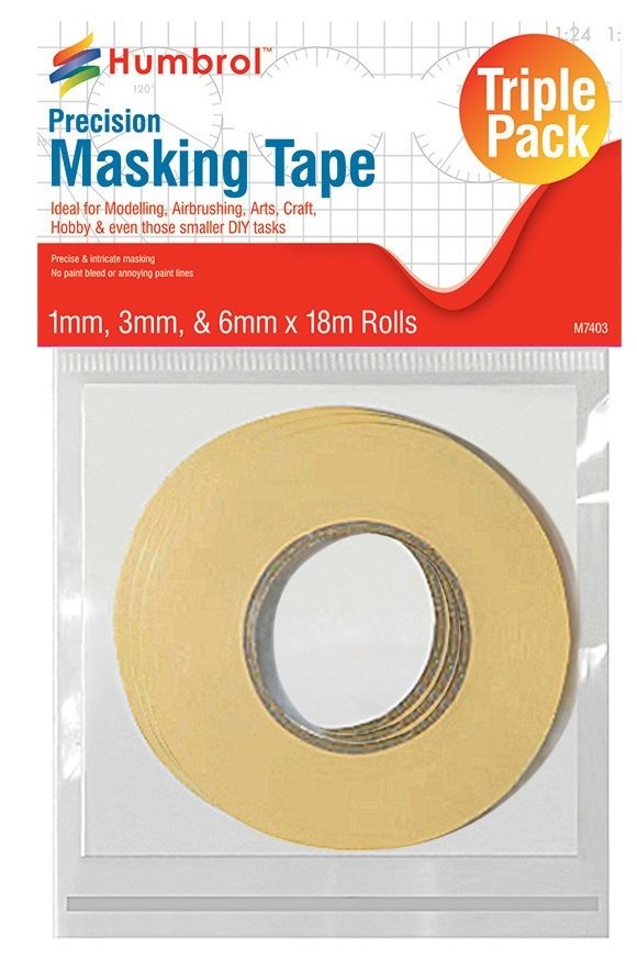 AG5110 Humbrol Masking Tape Set 1mm, 3mm & 6mm x18m rolls